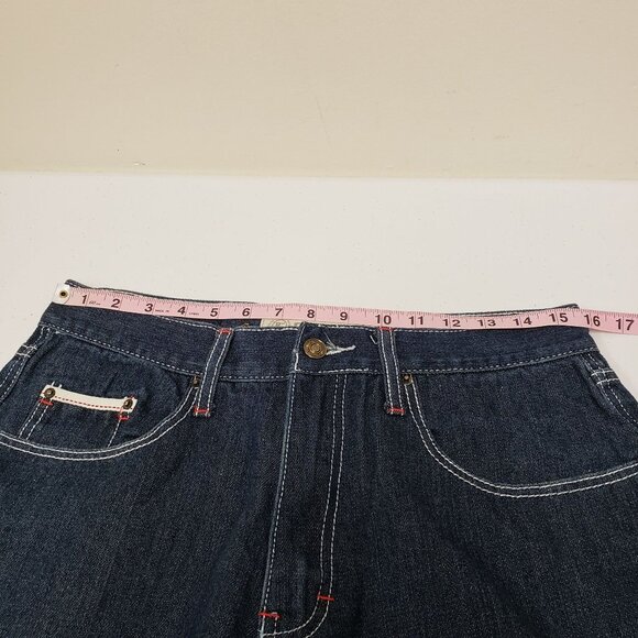 Regal Wear Triumph Mens Blue Jeans Red White Stitching Size 34x32 Y2K - Picture 8 of 10